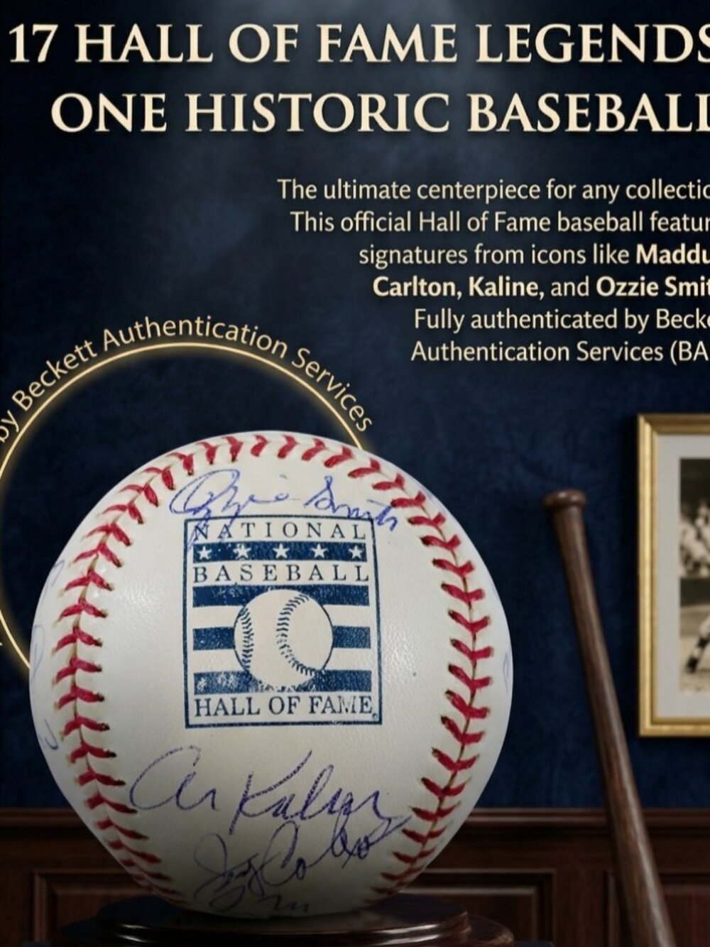 MLB Hall of Fame Multi Signed HOF ROMLB Baseball Proof Beckett BAS LOA Autograph